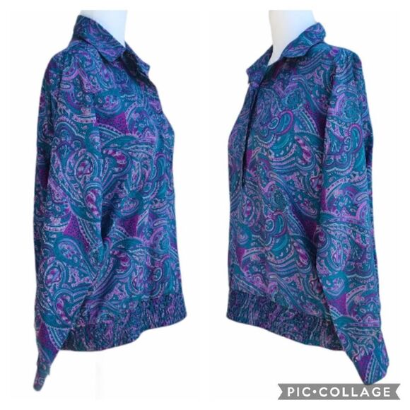 Alfred Dunner Multicolored Paisley Collared Blouse - Picture 6 of 10